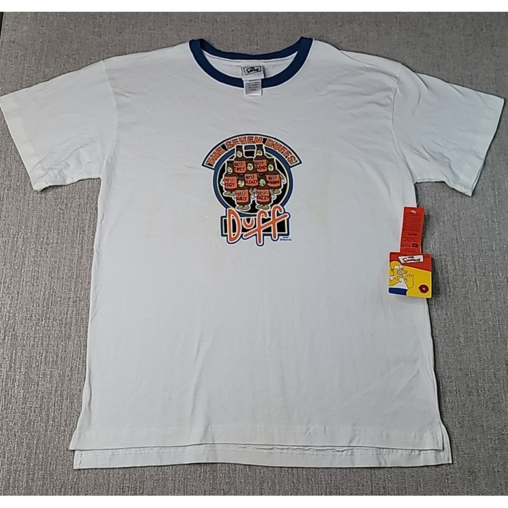 VTG 2003 The Simpsons The Seven Duffs Mens T-Shirt Size L / XL Short Sleeve TAGS